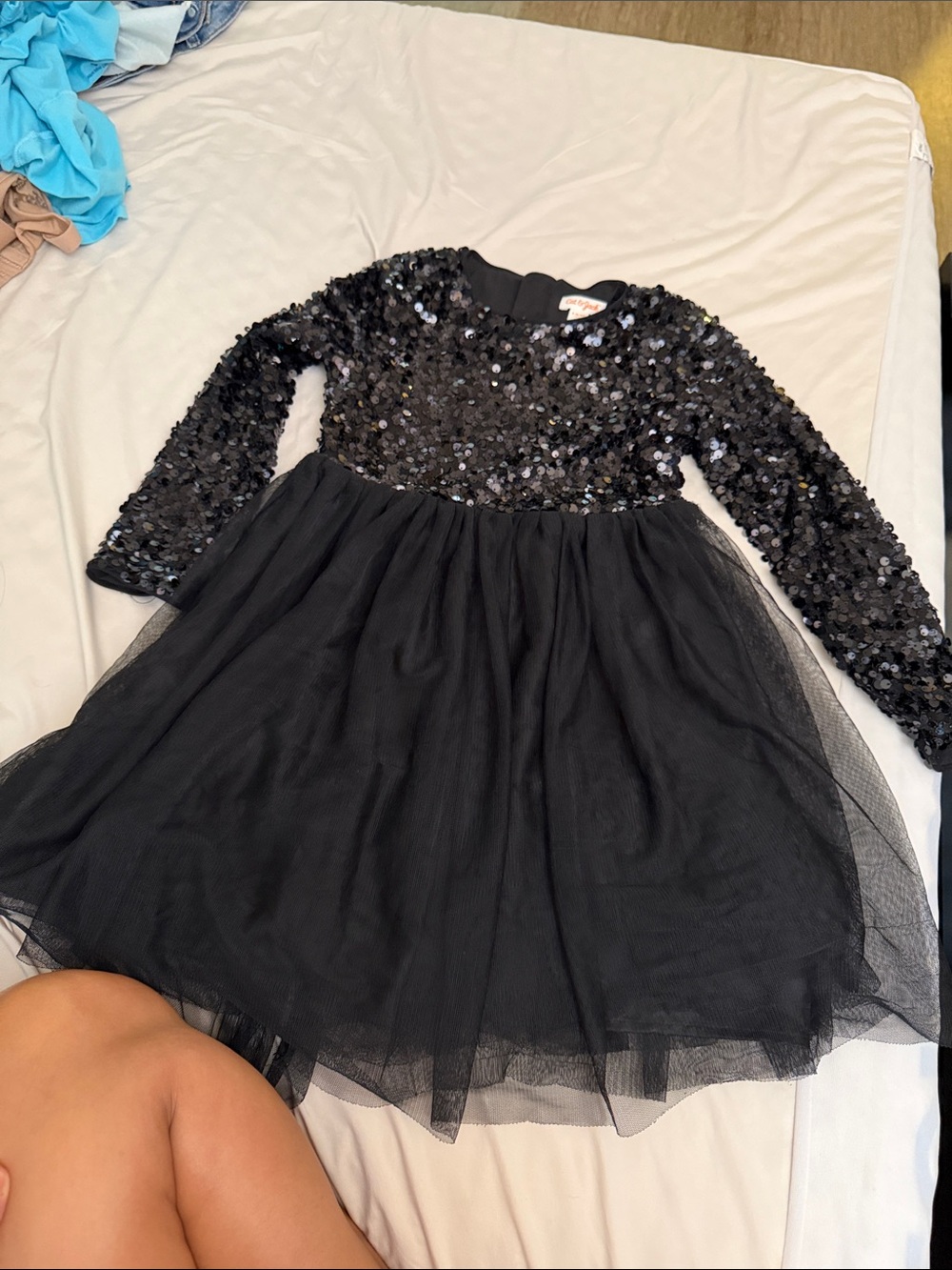Cat & Jack Black Sequin Tulle Party Dress